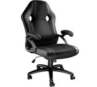 TecTake Chaise de Bureau Fauteuil siège Racing Sport Tissu - diverses Couleurs au Choix - (Noir-Noir | No. 403492)