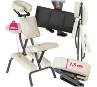 TecTake® Chaise de Massage Fauteuil Tabouret Pliable Tabouret Ergonomique Rembourrage Extra-épais, Sac de Transport, Massage Dos Massage cervicales et Cou Massage Tete Massage Visage Massage Pieds