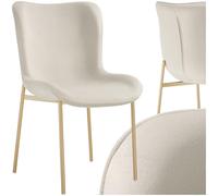 TecTake® Chaise de Salle à Manger Fauteuil Salon Confortable Aspect Velours Fauteuil Scandinave Moelleux avec Accoudoirs pour Salon, Chambre, Coiffeuse, Chaise de Bureau