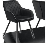 tectake® Chaise de Salle à Manger rembourrée Moderne Chaise Velours Fauteuil Salon Style Scandinave Pieds en Acier Élégant Chaises Chambre, Coiffeuse, Salon, Cuisine, Dressing