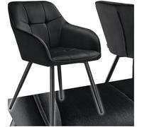 tectake® Chaise de Salle à Manger rembourrée Moderne Chaise Velours satiné Fauteuil Salon Fauteuil Scandinave Pieds en Acier Élégant Siège pour Coiffeuse, Chambre, Salon, Dressing