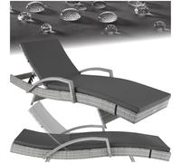 Tectake Bain de soleil OCEANE 5 positions cadre en aluminium - gris clair