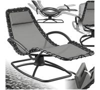 Bain de soleil - TECTAKE - Chaise longue de jardin TOULON avec mouvement de balancement confortable et accoudoirs rembourrés - Gris