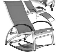TecTake® Chaise Longue inclinable 2en1 avec Repose Pied & Fonction de Bascule Bain de Soleil, Transat Jardin Exterieur Relax Camping Salon de Jardin Exterieur