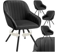 tectake® Chaise pivotante avec Accoudoirs, Velours, Dossier continu, 120 kg