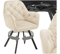 TecTake® Chaise pivotante de Salle à Manger Moderne Fauteuil Salon Chaise Ergonomique Rembourrée Confortable Chaise Design Meuble Salon pour Salle à Manger, Salon, Coiffeuse, Chambre, Cuisine
