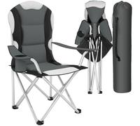 tectake® Chaise Pliante Camping Fauteuil Pliable Chaise de Plage Ultra léger avec Porte Gobelet et Sac de Transport, Rembourrage en Mousse, Idéal pour Voyages, Pêche, Festival, Camping, Plage