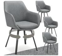 tectake® Lot de 4 Chaise pivotante de Salle à Manger Moderne Fauteuil salon Chaise Ergonomique Rembourrée Confortable Chaise Design Meuble salon pour Salle à manger, salon, coiffeuse, chambre, cuisine