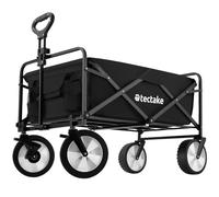 tectake Chariot à roulettes Chariot de Transport Pliable pour Transport Enfant, Plage, Festival, Camping, Courses, Chariot de Jardinage, Promenade - Noir