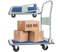 Chariot à plateforme poignée pliable blanc