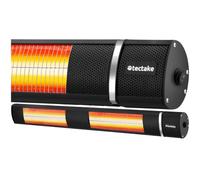 tectake® Chauffage électrique extérieur Infrarouge, 2 000 W, 3 Puissances | 1000-2000-3000 W, Montage mural, Dispositif anti-basculement, Réglable en hauteur, Inclinable, 95x11x10.5 cm, Télécommande