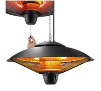 tectake® Chauffage exterieur terrasse Radiateur Electrique Chauffage Electrique Halogène Infrarouge Radiateur de plafond économique 1250 W & 2500 W pour Jardin, Extérieur, Balcon, Chambre, Salon