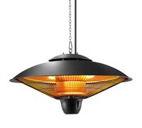 tectake® Chauffage exterieur terrasse Radiateur Electrique Chauffage Electrique Halogène Infrarouge Radiateur de plafond économique 1250 W & 2500 W pour Jardin, Extérieur, Balcon, Chambre, Salon