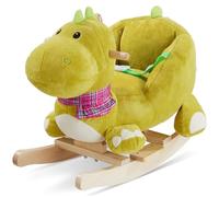 tectake® Cheval à bascule Modèle Dinosaure, à partir de 12 mois, Ceinture de sécurité réglable, Charge max. 40 Kg, Cheval a bascule avec Effet sonore, Revêtement en peluche, Jouet enfant Cadeau enfant