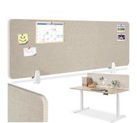 tectake® Cloison Amovible sans percage pour Bureau Anti-Bruit et Protection visuelle, Paravent Interieur, idéal Open Space et télétravail pour insonorisation, Montage Facile, Accessoires Bureau