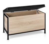 TecTake Coffre Banquette matelassée Calico 81,5x41,5x50,5cm Meuble Rangement Style Industriel Multifonction diverses Couleurs (Bois Clair Industriel)