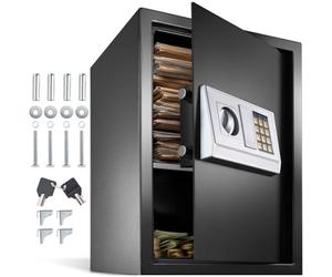 tectake® Coffre Fort avec Serrure Électronique Porte 50x35x34,5cm avec Système de blocage de sécurité Cachette bijoux montre homme montre femme arme dans bureau armoire chambre maison hôtel