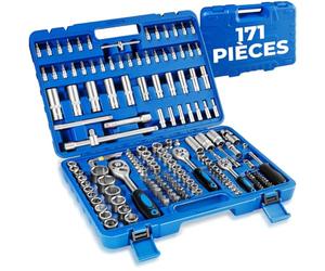 tectake® Coffret douille cliquet, 171 Pièces (Douilles douille liquet), Malette outils, Jeux de douilles, Douille torx, Boite à outils, Outillage mecanique auto, Coffret cliquet