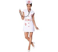 TecTake Costume d’infirmière Sexy pour Femme | Robe Courte et Sexy | avec Une Fermeture éclair continu sur Le Devant | Y Compris Serre-tête (M | no. 301504)