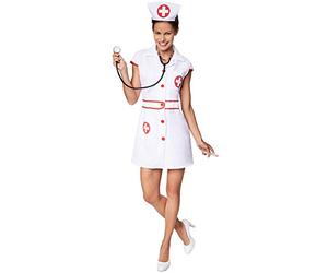 TecTake Costume d’infirmière Sexy pour Femme | Robe Courte et Sexy | avec Une Fermeture éclair continu sur Le Devant | Y Compris Serre-tête (L | no. 301505)