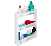 tectake® Desserte à roulettes 54x12x71 cm, Chariot à roulettes Plastique, Servante 3 Niveaux, Chariot de Rangement : Cuisine, Salle de Bain, Garage, Etagere Rangement Cuisine, Desserte Salle de Bain