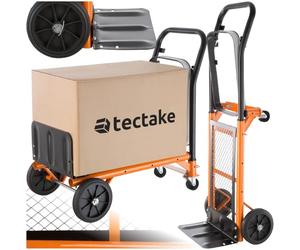 tectake® Diable demenagement Chariot de Transport Max. 80kg Pneus Tout Terrain Solides Diable escalier Chariot à roulettes Kit déménagement pour Maison Bureau Salon Professionnel Poubelle