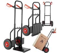tectake® Diable Pliant Chariot de Transport avec Capacité de Charge jusqu'à 100 kg, Pneus Tout Terrain, Diable escalier Diable de manutention Kit déménagement, Transport Objets volumineux & Lourds