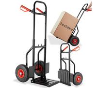 tectake® Diable Pliant Chariot de Transport avec Capacité de Charge jusqu'à 200 kg, Pneus Tout Terrain, Diable escalier Diable de manutention Kit déménagement, Transport Objets volumineux & Lourds