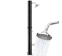 tectake® Douche Solaire de Jardin extérieur écologique | Eau Chaude 40L | sans raccordement électrique | Pommeau Effet de Pluie | Facile d'entretien | Douche de Piscine et Camping Spa
