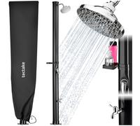 tectake® Douche Solaire multifonctionnelle Eau Chaude 20L, Pommeau de Douche Effet de Pluie, Porte-Savon et Housse de Protection, Douche Solaire exterieure Jardin, Piscine, Camping, Spa, Sauna, Plage