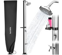 tectake® Douche Solaire multifonctionnelle Eau Chaude 20L, Pommeau de Douche Effet de Pluie, Porte-Savon et Housse de Protection, Douche Solaire exterieure Jardin, Piscine, Camping, Spa, Sauna, Plage