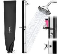 tectake® Douche Solaire multifonctionnelle Eau Chaude 35L, Pommeau de Douche Effet de Pluie, Porte-Savon et Housse de Protection, Douche Solaire exterieure Jardin, Piscine, Camping, Spa, Sauna, Plage