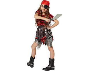 TecTake dressforfun 900355 Déguisement de petite Corsaire pour Filles, Charmant Costume de Pirate avec Haut à Manches Courtes et Jupe Composée de Trois Couches de Tissu (128 | no. 301754)