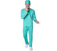TecTake dressforfun Costume de Chirurgien pour Homme | Haut stylé Look de médecin | Pantalon Confortable Assorti | Y Compris Un Masque et Un Couvre-tête (M | no. 301529)