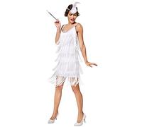 TecTake dressforfun Costume de Diva Charleston | Robe Courte à Franges | Point Phare : Bandeau à Plume et Fleur Artificielle (M | No. 301586)