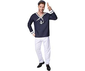 TecTake dressforfun Costume de Marin pour Homme | Joli Haut en Look Marin | Pantalon Court Assorti | Y Compris Chapeau Cool (XL | no. 301536)