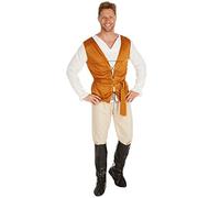 TecTake dressforfun Costume de Paysan du Moyen-Âge pour Homme | Couleurs Joliment Assorties dans des Tons Chauds | Convient Aussi pour Les écuyers, Les aubergistes ou Les Bandits de Grand Chemin (M)