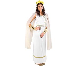 TecTake dressforfun Déguisement de déesse grecque olympe pour femme avec parure de cheveux, robe + col orné de paillettes et doré au niveau de la poitrine (M | no. 300199)