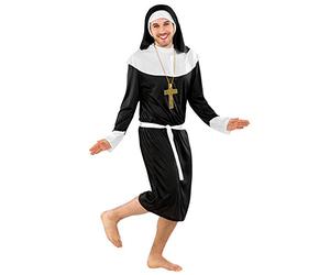 TecTake dressforfun Déguisement de Nonne pour Homme Bonne sœur Religieuse | Robe avec Coiffe Classique, Ceinture à Nouer Pratique & col de Nonne (XXL | no. 300503)