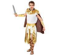 TecTake dressforfun Déguisement de Puissant Gladiateur Homme légionnaire | Robe avec Cape élégante & 2 Manchettes dorées Effet métal, à Fermeture Auto-agrippante (S | no. 300354)