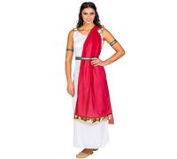 TecTake dressforfun Déguisement de Romaine calpurnia pour Femme avec écharpe en Rouge Transparente ourlée d'or & Ceinture élégante (S | no. 300202)