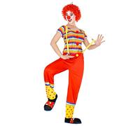 TecTake dressforfun Déguisement pour Femme Clown | Magnifique Salopette + Perruque Afro avec des Boucles | arlequin Costume Carnaval (S | no. 300818)
