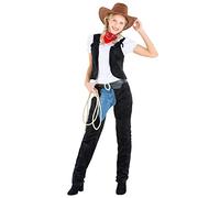 TecTake dressforfun Déguisement pour Femme Cowgirl | Magnifique Costume de Cowgirl effronté + Foulard | Western Cowboy Costume (M | no. 300560)