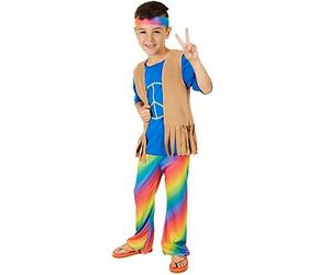 TecTake dressforfun Déguisement pour garçons Hippie | Déguisement Cool avec Un Look des années 70 | INCL. Bandeau Hippie stylé (7-8 Ans | no. 300907)