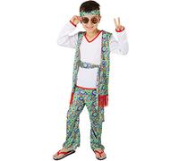 TecTake dressforfun Déguisement pour garçons Hippie | Gilet Cool et stylé orné d’Un Motif Hippie | IN andeau et Ceinture (3-4 Ans | no. 300911)