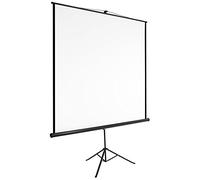 tectake® Écran de Projection avec trepied, 178 x 178 cm, Ecran videoprojecteur, Toile videoprojecteur HD, 1:1, 4:3, 16:9, Ecran de Projection, Toile projecteur, Écran projecteur, Netteté et Brillance