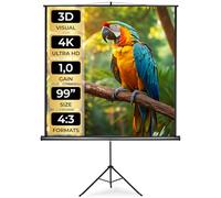 tectake® écran de Projection avec trépied, réglable continu, Compatible HD