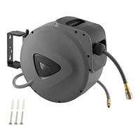 tectake® Enrouleur pneumatique avec tuyau air comprimé 20 m, raccord rapide 1/4, Support mural rotatif à 180° et amovible, 8-12 bars, Dévidoir automatique Enrouleur tuyau air comprimé Atelier Garage