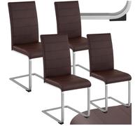 TECTAKE Ensemble 4 chaises de salle à manger BETTINA Dossier ergonomique Rembourré avec revêtement aspect cuir - Cappuccino