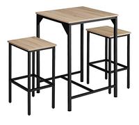 TecTake Ensemble de Bar Inverness diverses Couleurs (Bois Clair Industriel)